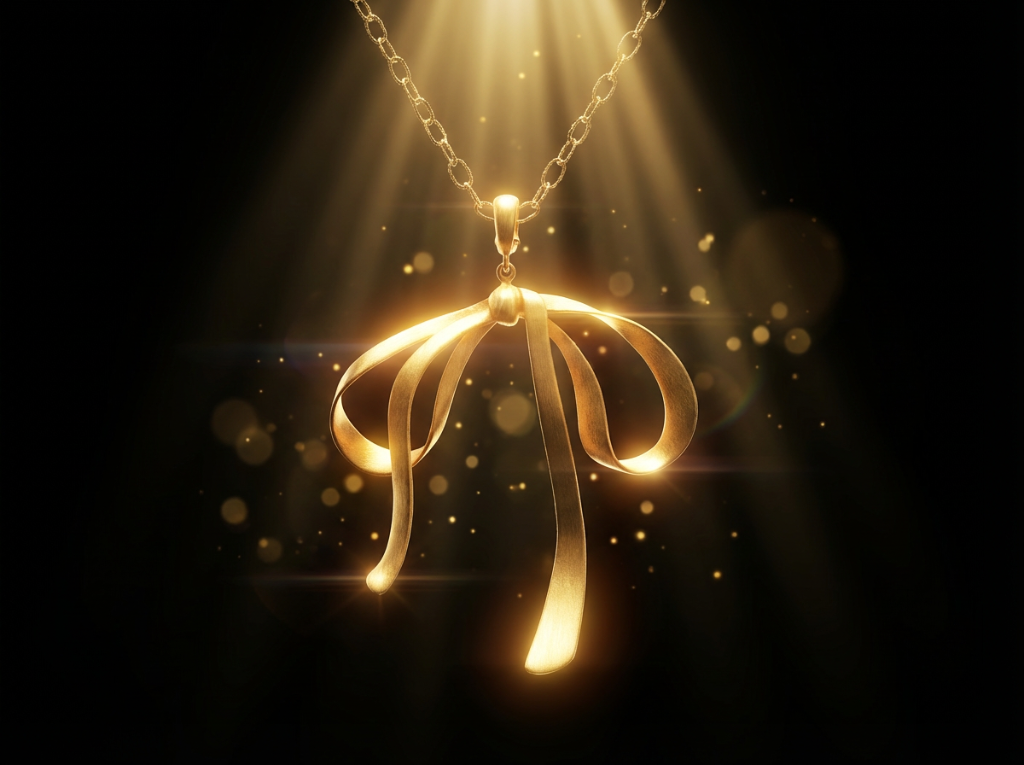 골드 리본 펜던트