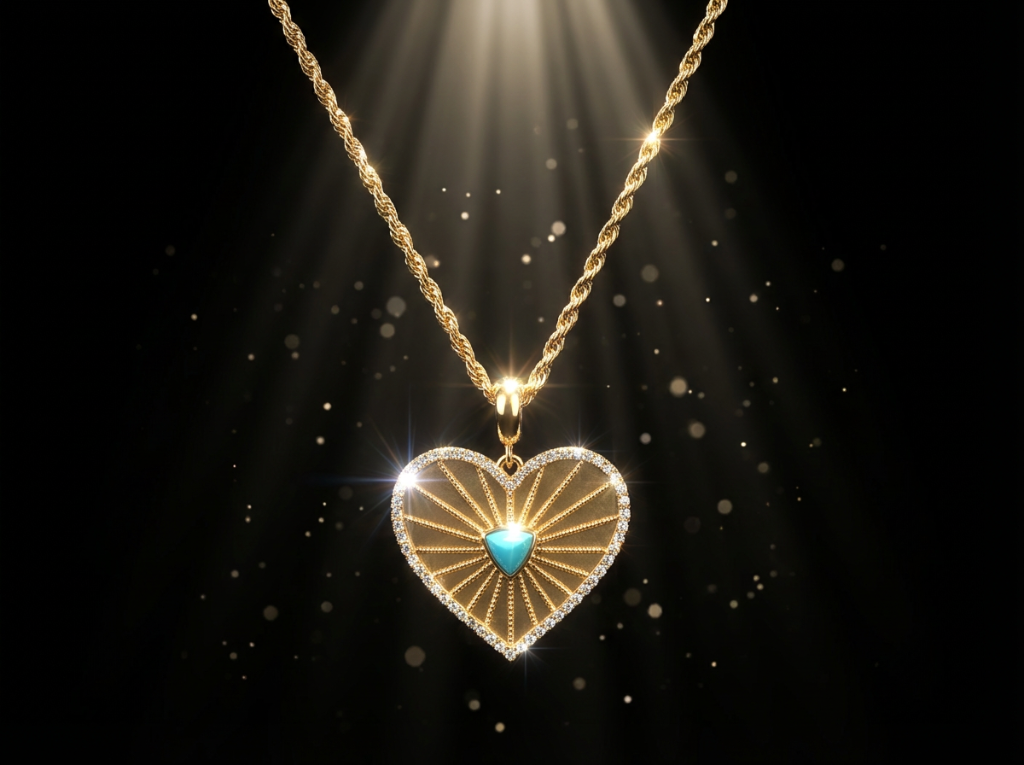 하트 터키석 펜던트