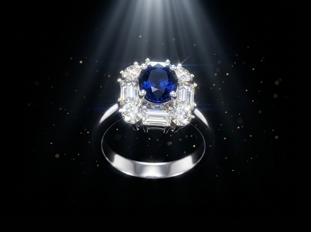 사파이어 다이아몬드 링